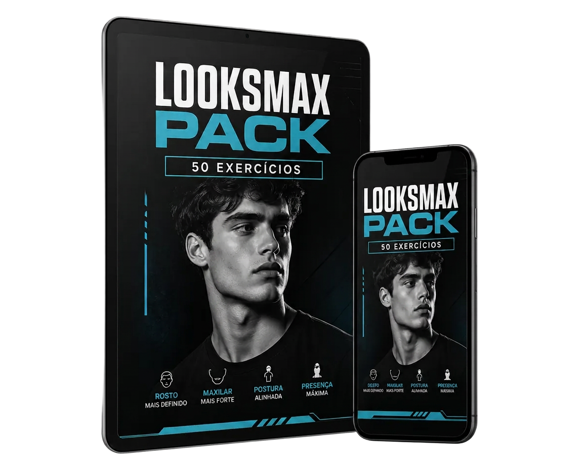 Mockup do plano básico do LOOKSMAX PACK